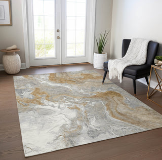 Piper Looms Chantille Abstract ACN1682 Graphite Machine Washable Area Rug Lifestyle Image Feature