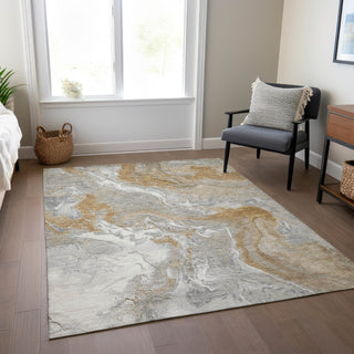 Piper Looms Chantille Abstract ACN1682 Graphite Machine Washable Area Rug Lifestyle Image Feature