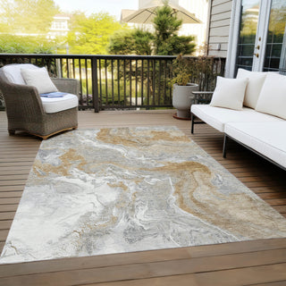 Piper Looms Chantille Abstract ACN1682 Graphite Machine Washable Area Rug Outdoor Lifestyle Image Feature
