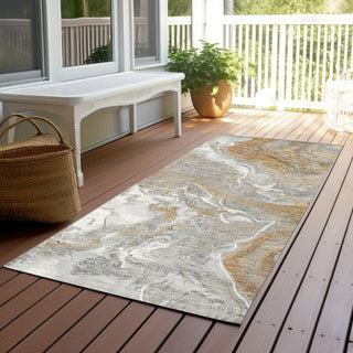 Piper Looms Chantille Abstract ACN1682 Graphite Machine Washable Area Rug Runner Outdoor Lifestyle Image Feature