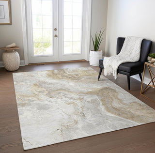 Piper Looms Chantille Abstract ACN1682 Ivory Machine Washable Area Rug Lifestyle Image Feature