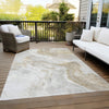 Piper Looms Chantille Abstract ACN1682 Ivory Machine Washable Area Rug Outdoor Lifestyle Image Feature