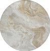 Piper Looms Chantille Abstract ACN1682 Ivory Machine Washable Area Rug Round Main Image