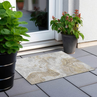 Piper Looms Chantille Abstract ACN1682 Ivory Machine Washable Area Rug Scatter Outdoor Lifestyle Image Feature