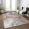 Piper Looms Chantille Abstract ACN1682 Salmon Machine Washable Area Rug Lifestyle Image Feature