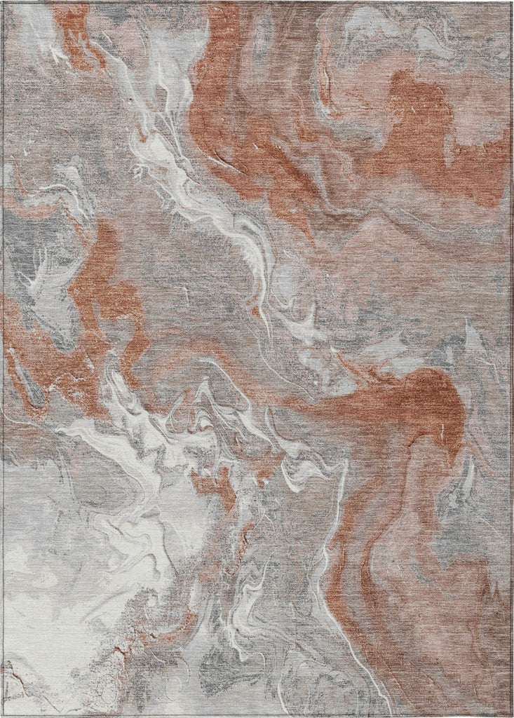 Piper Looms Chantille Abstract ACN1682 Salmon Machine Washable Area Rug main image