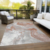 Piper Looms Chantille Abstract ACN1682 Salmon Machine Washable Area Rug Outdoor Lifestyle Image Feature