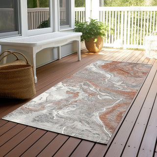 Piper Looms Chantille Abstract ACN1682 Salmon Machine Washable Area Rug Runner Outdoor Lifestyle Image Feature