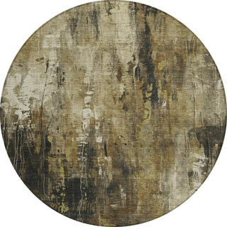 Piper Looms Chantille Modern ACN1683 Beige Machine Washable Area Rug Round Main Image
