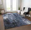 Piper Looms Chantille Modern ACN1683 Blue Machine Washable Area Rug Lifestyle Image Feature