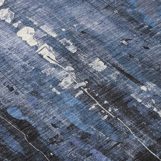 Piper Looms Chantille Modern ACN1683 Blue Machine Washable Area Rug Swatch Image