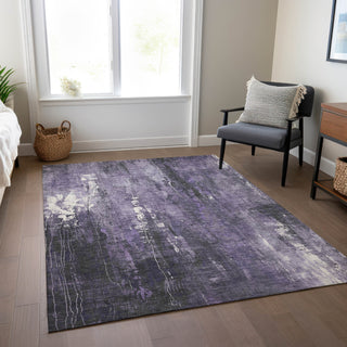 Piper Looms Chantille Modern ACN1683 Purple Machine Washable Area Rug Lifestyle Image Feature