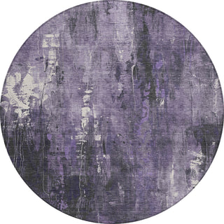 Piper Looms Chantille Modern ACN1683 Purple Machine Washable Area Rug Round Main Image