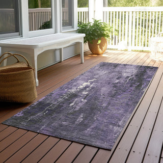 Piper Looms Chantille Modern ACN1683 Purple Machine Washable Area Rug Runner Outdoor Lifestyle Image Feature