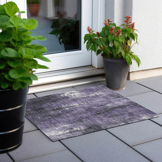 Piper Looms Chantille Modern ACN1683 Purple Machine Washable Area Rug Scatter Outdoor Lifestyle Image Feature