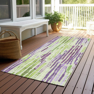 Piper Looms Chantille Stripes ACN1684 Aloe Machine Washable Area Rug Runner Outdoor Lifestyle Image Feature