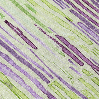 Piper Looms Chantille Stripes ACN1684 Aloe Machine Washable Area Rug Swatch Image