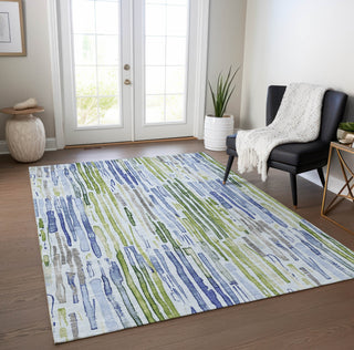 Piper Looms Chantille Stripes ACN1684 Sky Machine Washable Area Rug Lifestyle Image Feature