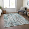 Piper Looms Chantille Stripes ACN1684 Teal Machine Washable Area Rug Lifestyle Image Feature