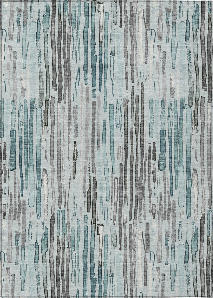 Piper Looms Chantille Stripes ACN1684 Teal Machine Washable Area Rug main image