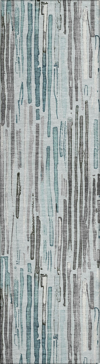 Piper Looms Chantille Stripes ACN1684 Teal Machine Washable Area Rug Runner Main Image
