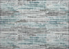 Piper Looms Chantille Stripes ACN1684 Teal Machine Washable Area Rug Scatter Main Image