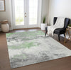 Piper Looms Chantille Abstract ACN1685 Aloe Machine Washable Area Rug Lifestyle Image Feature