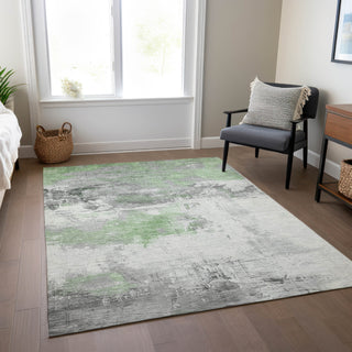Piper Looms Chantille Abstract ACN1685 Aloe Machine Washable Area Rug Lifestyle Image Feature