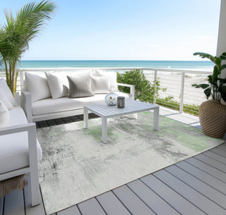 Piper Looms Chantille Abstract ACN1685 Aloe Machine Washable Area Rug Outdoor Lifestyle Image Feature