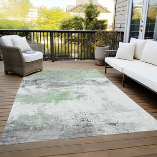 Piper Looms Chantille Abstract ACN1685 Aloe Machine Washable Area Rug Outdoor Lifestyle Image Feature