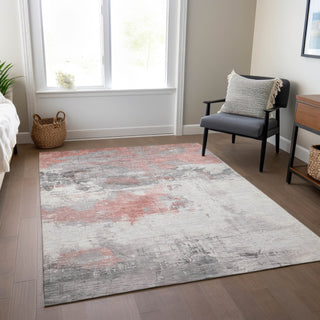 Piper Looms Chantille Abstract ACN1685 Coral Machine Washable Area Rug Lifestyle Image Feature