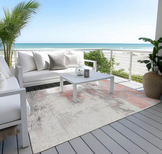 Piper Looms Chantille Abstract ACN1685 Coral Machine Washable Area Rug Outdoor Lifestyle Image Feature
