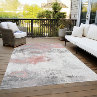 Piper Looms Chantille Abstract ACN1685 Coral Machine Washable Area Rug Outdoor Lifestyle Image Feature
