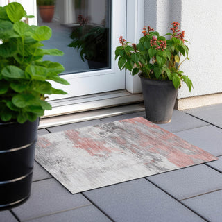 Piper Looms Chantille Abstract ACN1685 Coral Machine Washable Area Rug Scatter Outdoor Lifestyle Image Feature