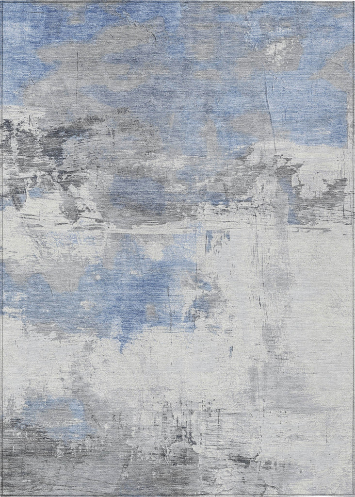 Piper Looms Chantille Abstract ACN1685 Denim Machine Washable Area Rug main image