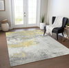 Piper Looms Chantille Abstract ACN1685 Gold Machine Washable Area Rug Lifestyle Image Feature