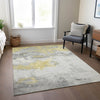 Piper Looms Chantille Abstract ACN1685 Gold Machine Washable Area Rug Lifestyle Image Feature