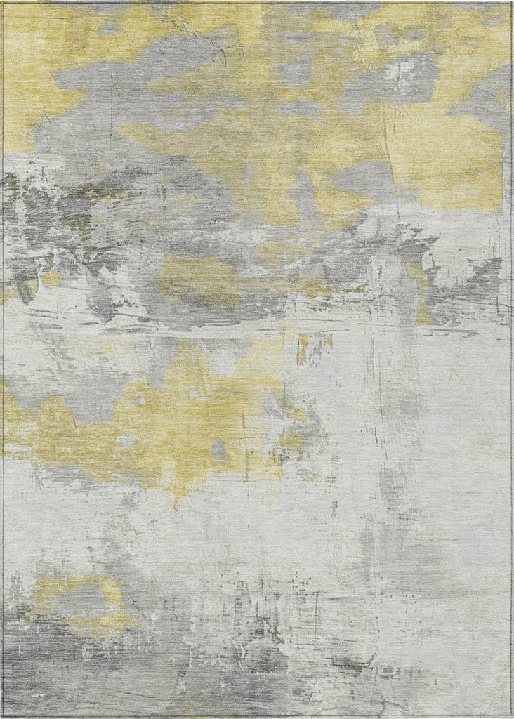 Piper Looms Chantille Abstract ACN1685 Gold Machine Washable Area Rug main image