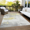 Piper Looms Chantille Abstract ACN1685 Gold Machine Washable Area Rug Outdoor Lifestyle Image Feature