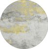 Piper Looms Chantille Abstract ACN1685 Gold Machine Washable Area Rug Round Main Image