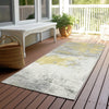 Piper Looms Chantille Abstract ACN1685 Gold Machine Washable Area Rug Runner Outdoor Lifestyle Image Feature