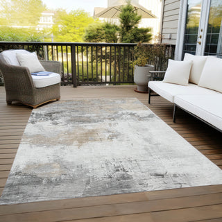 Piper Looms Chantille Abstract ACN1685 Ivory Machine Washable Area Rug Outdoor Lifestyle Image Feature