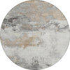 Piper Looms Chantille Abstract ACN1685 Ivory Machine Washable Area Rug Round Main Image
