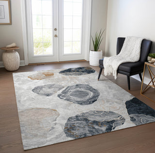 Piper Looms Chantille Geometric ACN1686 Gray Machine Washable Area Rug Lifestyle Image Feature