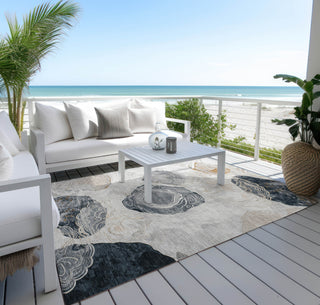 Piper Looms Chantille Geometric ACN1686 Gray Machine Washable Area Rug Outdoor Lifestyle Image Feature