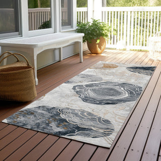 Piper Looms Chantille Geometric ACN1686 Gray Machine Washable Area Rug Runner Outdoor Lifestyle Image Feature