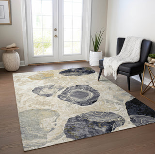 Piper Looms Chantille Geometric ACN1686 Ivory Machine Washable Area Rug Lifestyle Image Feature
