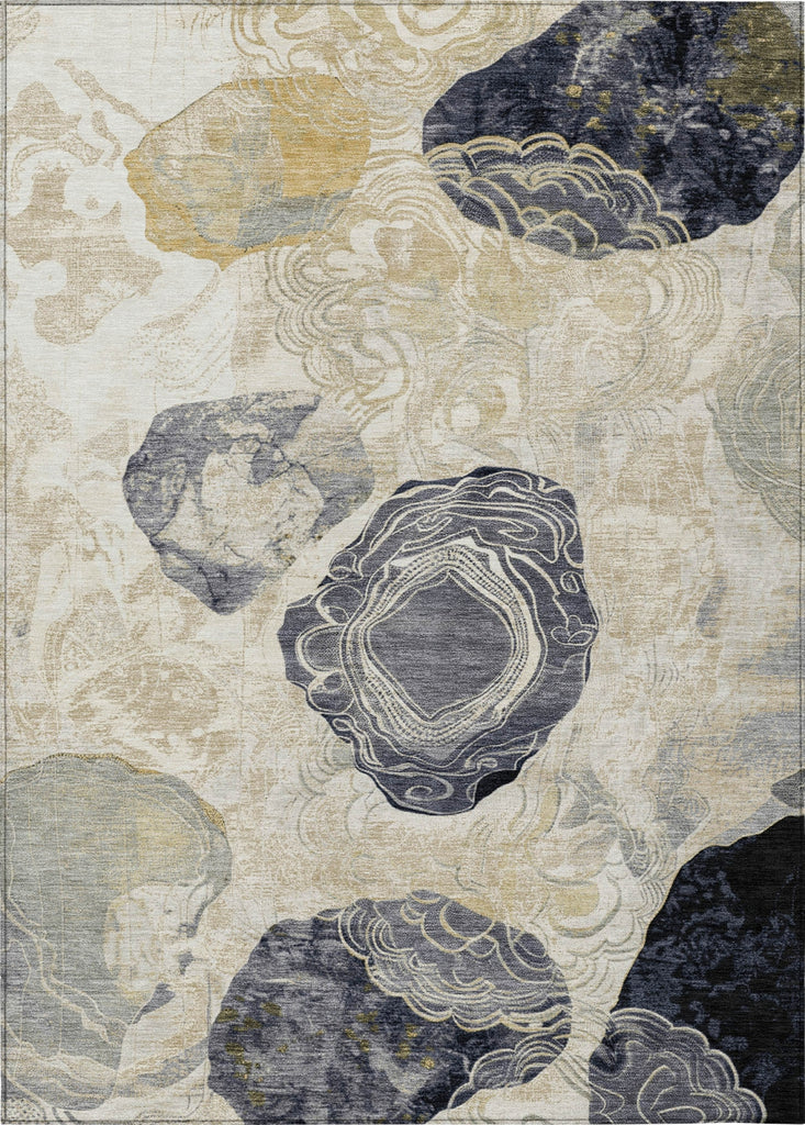 Piper Looms Chantille Geometric ACN1686 Ivory Machine Washable Area Rug main image