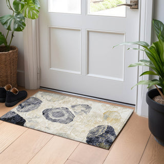 Piper Looms Chantille Geometric ACN1686 Ivory Machine Washable Area Rug Scatter Lifestyle Image Feature