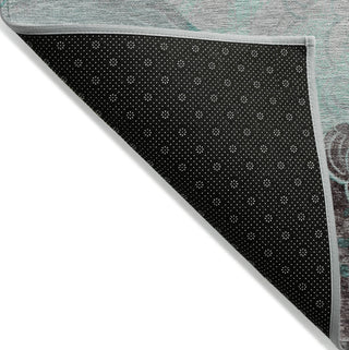 Piper Looms Chantille Geometric ACN1686 Teal Machine Washable Area Rug Backing Image